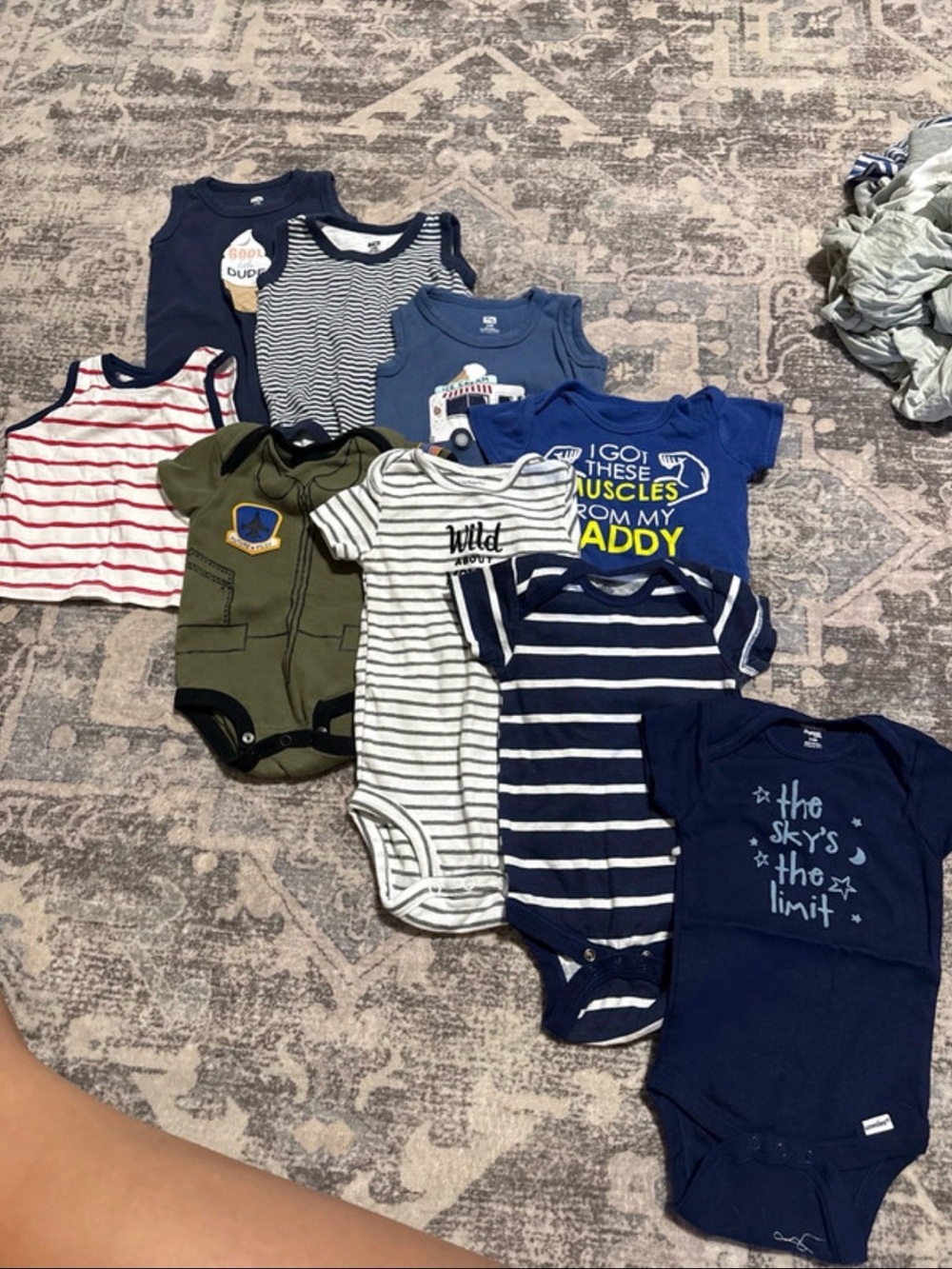 Set of 9 Baby Boy Onesies 3-6m